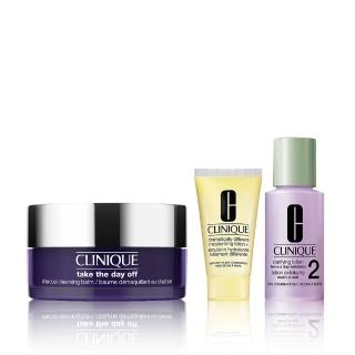 【CLINIQUE 倩碧】黑活炭毛孔深層淨化組(黑活炭深層淨毛孔卸妝膏125ml/淨化黑頭/深層卸妝)