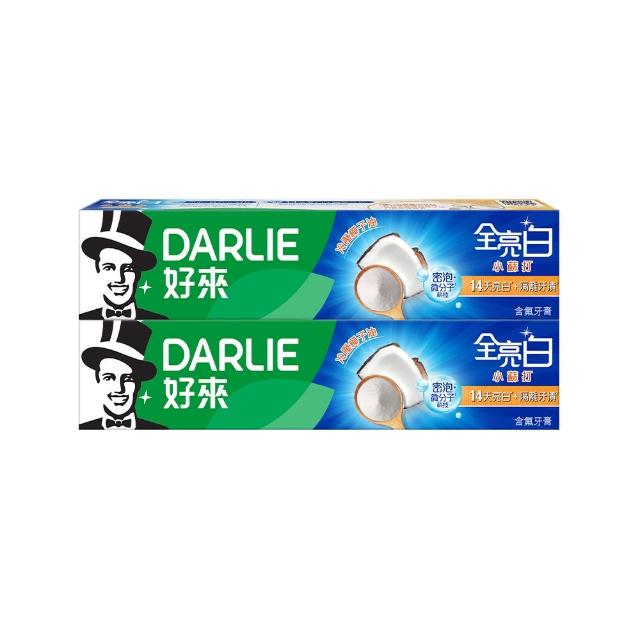 【DARLIE 好來】全亮白進階版牙膏140gX8入(美白牙膏/密泡小蘇打/牙齦護理/多效護理/竹炭深潔)