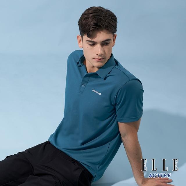 【ELLE ACTIVE】男款 法式經典短袖POLO衫-藍綠色(EA24M2M1101-46)