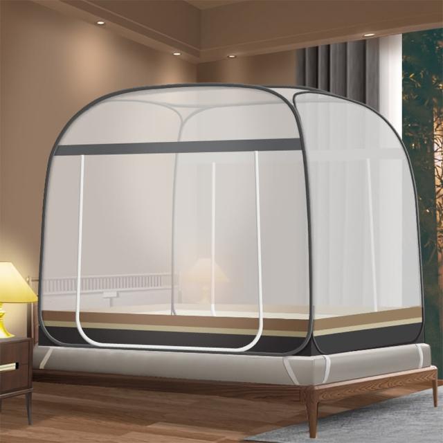 【嵐楓居家】含運 防蚊子 簡約雙開門免安裝蒙古包蚊帳(雙人/加大均一價/防蚊/蒙古包/蚊帳/防蚊/折疊蚊帳)