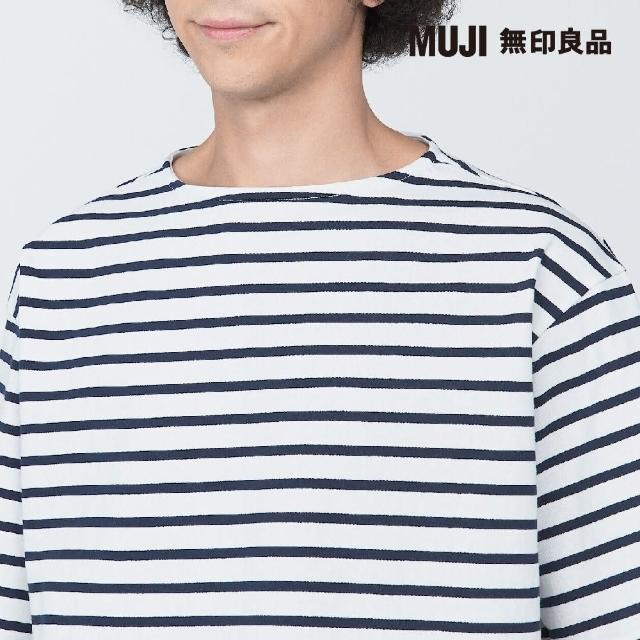 【MUJI 無印良品】男有機棉水洗粗織船領五分袖T恤(共4色)