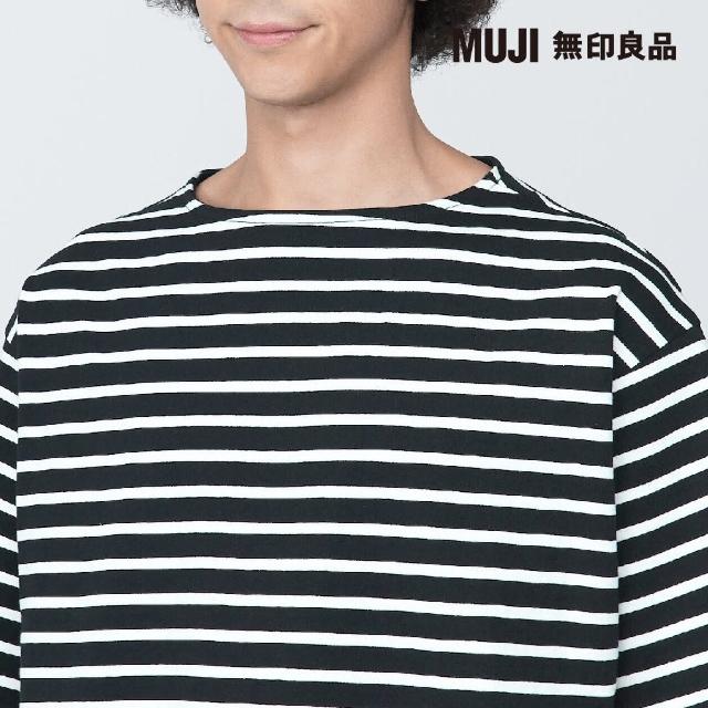 【MUJI 無印良品】男有機棉水洗粗織船領五分袖T恤(共4色)