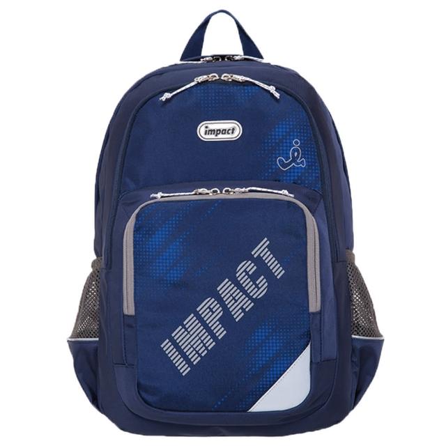 【IMPACT 怡寶】彈力機能輕量後背包 幼兒成人皆適用（黑/藍）(大容量防潑水耐磨耐髒)