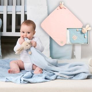 【奇哥官方旗艦】比得兔天絲泡泡紗安撫蓋毯禮盒/被毯禮盒 70x70cm(寶寶新生兒禮 滿月禮 彌月禮 嬰兒禮盒)