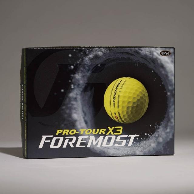 【Foremost】Pro-Tour X3  燦燦黃 三層球 高爾夫球