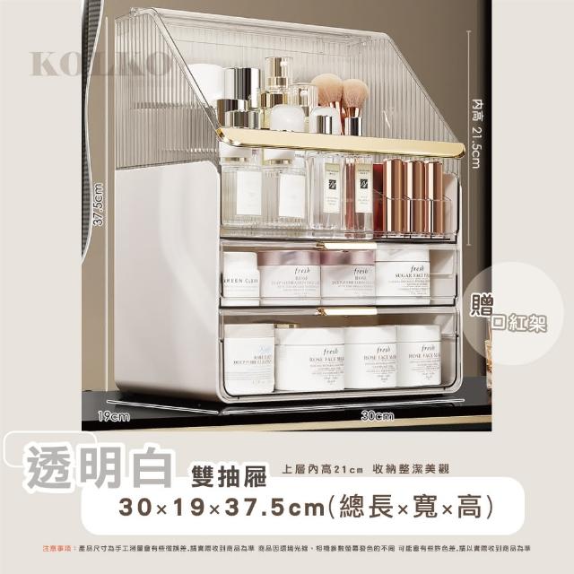 【KOLKO】防塵化妝品收納盒(口紅架 保養品收納 香水收納 眼影盤收納 刷具收納 多功能收納)
