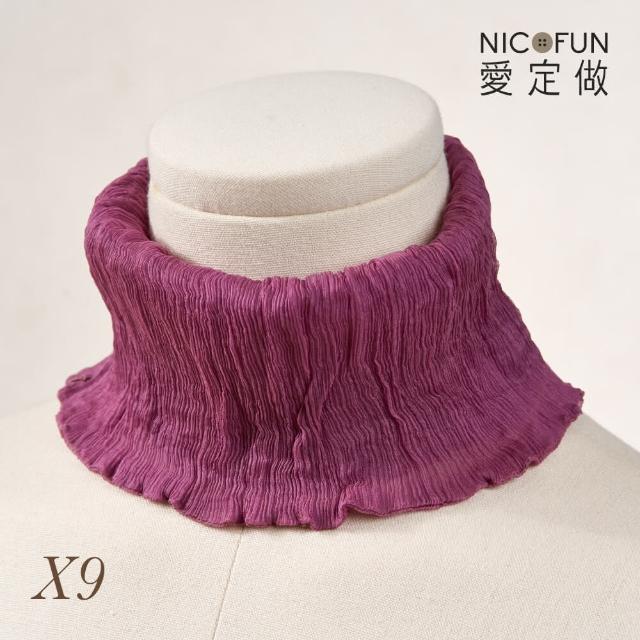【NicoFun 愛定做】木質系17 黑暗紅柳葉絲 百搭圍脖 圍巾 100%桑蠶絲 真絲(silk四季圍脖 圍巾 領巾 髮帶)