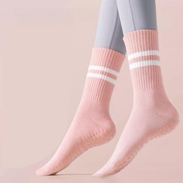 【SeasonsBikini】買1送1 韓系多色皮拉提斯瑜珈防滑中筒襪子(皮拉提斯襪子珈防襪防滑襪中筒襪學生襪)