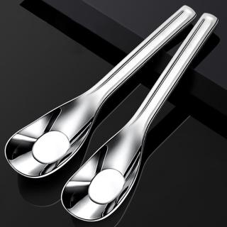 【Dagebeno荷生活】316不鏽鋼調羹 加厚款圓潤不傷嘴寶寶學習吃飯湯匙(大小號各1入)