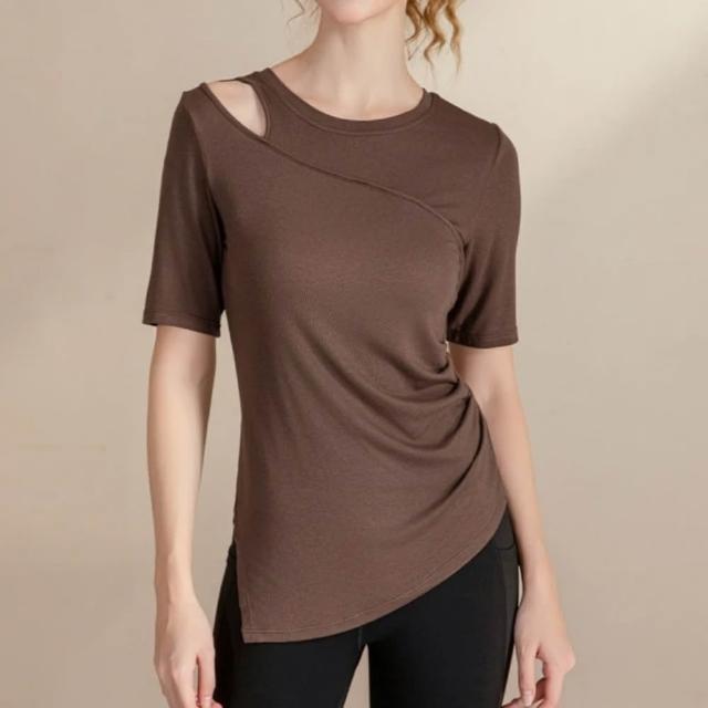 【巴黎精品】極速出貨 瑜珈服短袖運動服運動上衣跑步背心修身顯瘦瑜伽服(吸濕排汗女上衣3款v1ax12 2D)