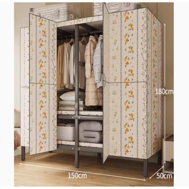 【諾必行】家用臥室折疊簡易衣櫃衣架-150*50*180cm(衣櫥 衣架 簡易衣櫃 開放衣櫃)