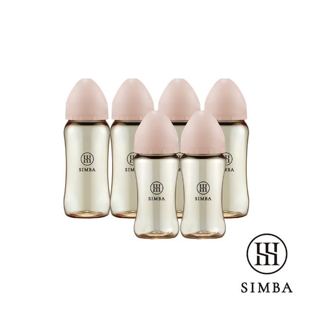 【Simba 小獅王辛巴】全齡適用-蘊蜜鉑金PPSU寬口防脹氣奶瓶(4大2中/主導式餵奶專用)
