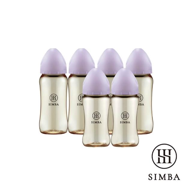 【Simba 小獅王辛巴】全齡適用-蘊蜜鉑金PPSU寬口防脹氣奶瓶(4大2中/主導式餵奶專用)