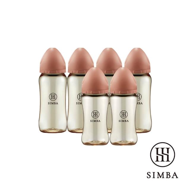 【Simba 小獅王辛巴】全齡適用-蘊蜜鉑金PPSU寬口防脹氣奶瓶(4大2中/主導式餵奶專用)