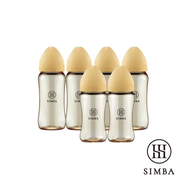 【Simba 小獅王辛巴】全齡適用-蘊蜜鉑金PPSU寬口防脹氣奶瓶(4大2中/主導式餵奶專用)