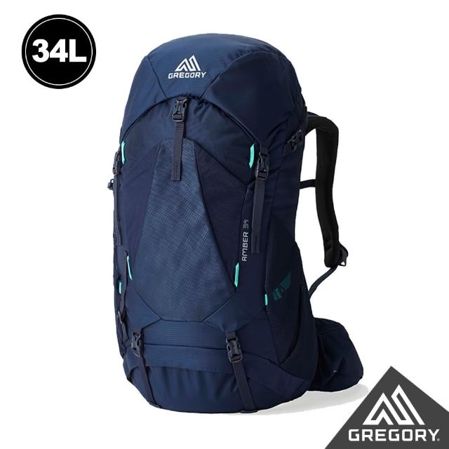 【Gregory】女 34L AMBER 登山背包 登山包 地衣綠 極境藍(透氣背板 臀帶 多日登山包 水袋包 睡袋隔間)