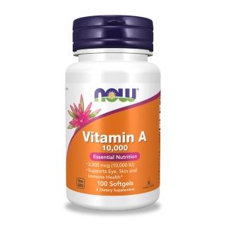 【NOW Foods】維生素A膠囊3瓶組(100顆/瓶 - 高單位10000 IU)