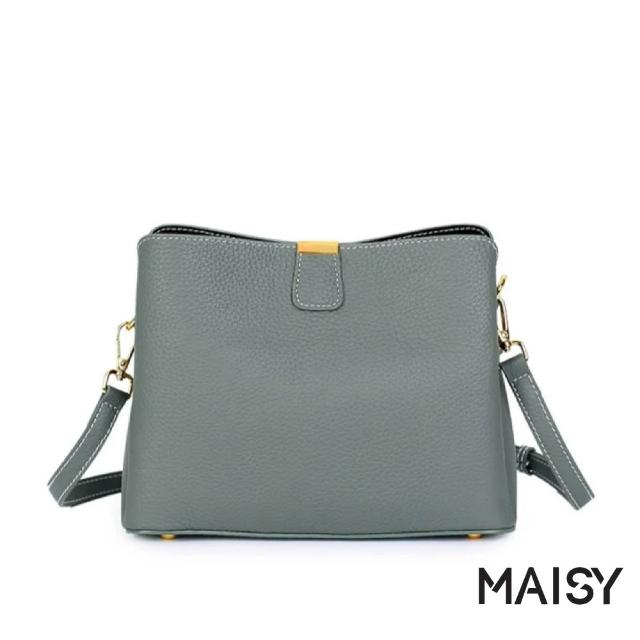 【MAISY】真皮時尚百搭雙肩帶質感頭層牛皮手提包 肩背包 (共兩款)