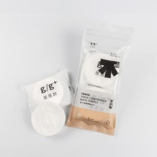 【g/g+ 居居加】旅行厚磅壓縮浴巾-2顆/袋(台灣製 拋棄式 一次性 免洗 速乾 超吸水 戶外出差運動美容用)