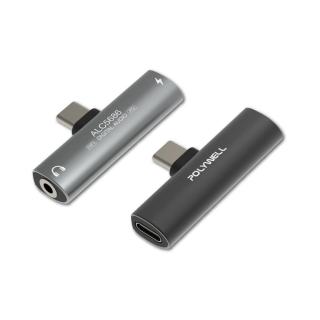 【POLYWELL】Type-C轉3.5mm T型音源轉接器