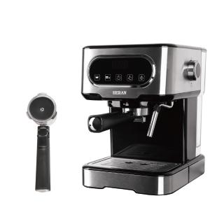 咖啡機 【HERAN 禾聯】LED微電腦觸控半自動義式咖啡機(HCM-15XBE10)+Nespresso膠囊咖啡專用手柄(智能電子式顯示)