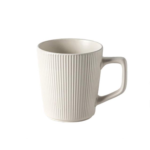 【渥思】莫蘭迪條紋馬克杯(約500ml 下午茶杯.咖啡杯.辦公室杯)