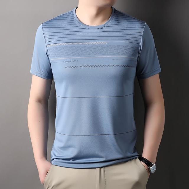 【Billgo】*現貨*酷涼感線條圓領短袖口袋T-3款 6色 M-3XL碼 休閒運動春夏男印花口袋上衣