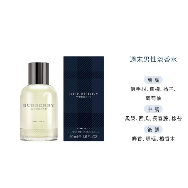 【BURBERRY 巴寶莉】週末男性淡香水/週末女性淡香精/粉紅風格淡香水 50ml(多款任選)