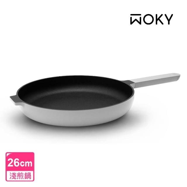 【WOKY 沃廚】哈哈鍋2.0雙鍋組-26cm淺煎鍋+28cm深煎鍋(Ticera系列/不沾鍋/平底鍋)