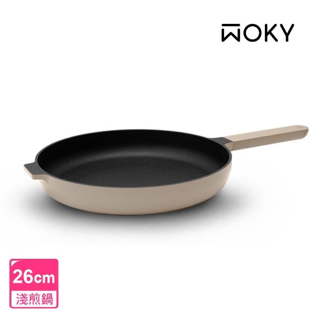【WOKY 沃廚】哈哈鍋2.0雙鍋組-26cm淺煎鍋+28cm深煎鍋(Ticera系列/不沾鍋/平底鍋)