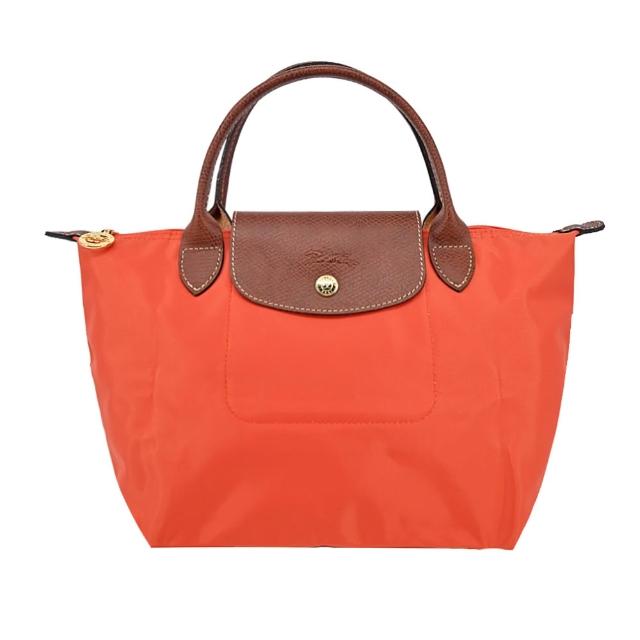 【LONGCHAMP】經典原創/刺繡短把再生尼龍摺疊手提水餃包(小/多色選)