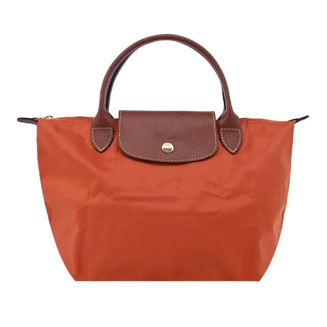 【LONGCHAMP】經典原創/刺繡短把再生尼龍摺疊手提水餃包(小/多色選)