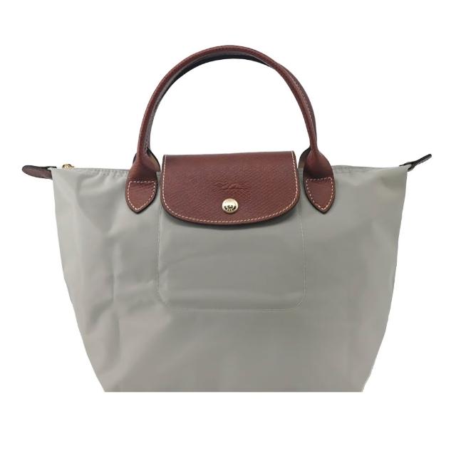 【LONGCHAMP】經典原創/刺繡短把再生尼龍摺疊手提水餃包(小/多色選)