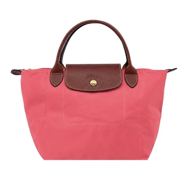 【LONGCHAMP】經典原創/刺繡短把再生尼龍摺疊手提水餃包(小/多色選)