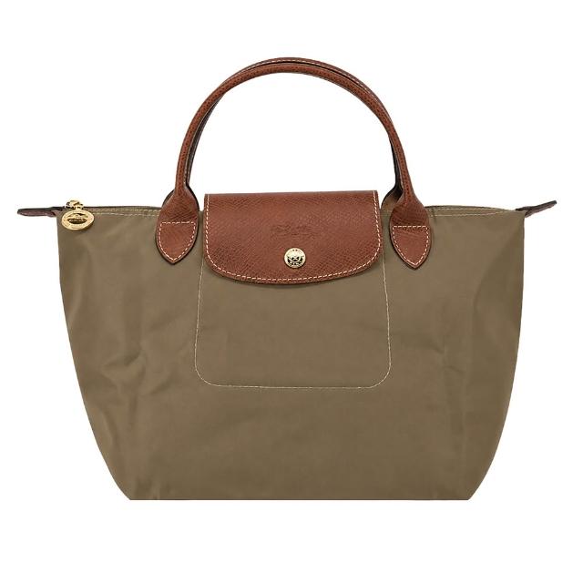 【LONGCHAMP】經典原創/刺繡短把再生尼龍摺疊手提水餃包(小/多色選)