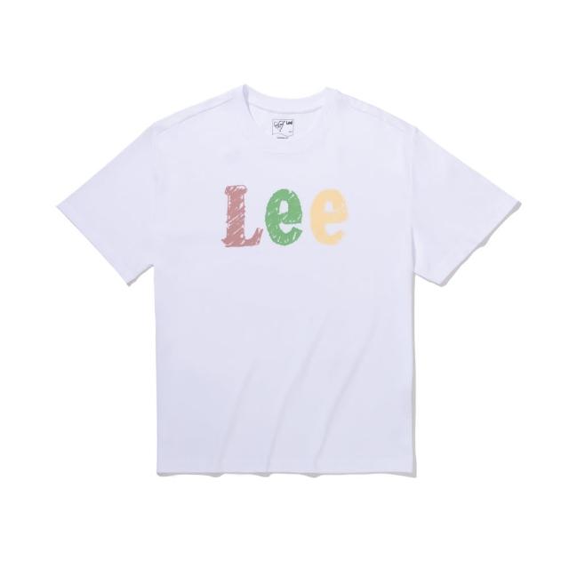 【Lee】男女同款 短袖T恤 / 彩色手繪 塗鴉大LOGO印花 共2色 男女共版(LB402067K14 / LB402067173)