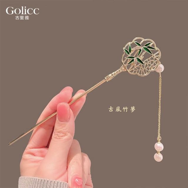 【Gulicc 古莉可】髮釵 優雅搖步 氣質髮簪 流蘇頭飾(7夕情人節 生日 耶誕 髮飾 頭飾  髮簪 中國風 古典)