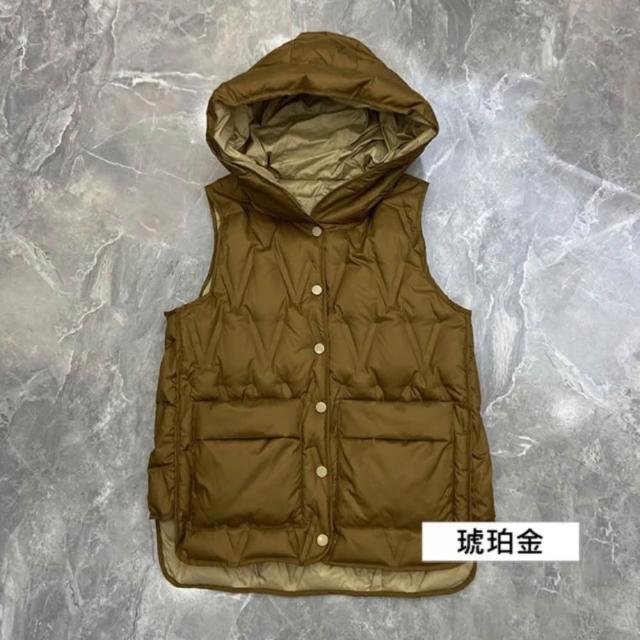 【巴黎精品】極速出貨 真90%白鴨絨羽絨背心羽絨衣夾克(保暖連帽馬甲雙面穿輕薄女外套5色p1bl5 2B)