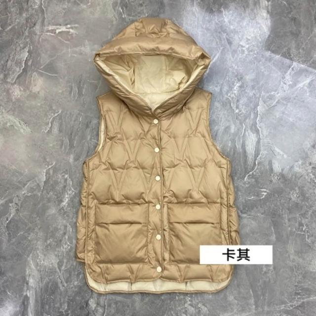 【巴黎精品】極速出貨 真90%白鴨絨羽絨背心羽絨衣夾克(保暖連帽馬甲雙面穿輕薄女外套5色p1bl5 2B)