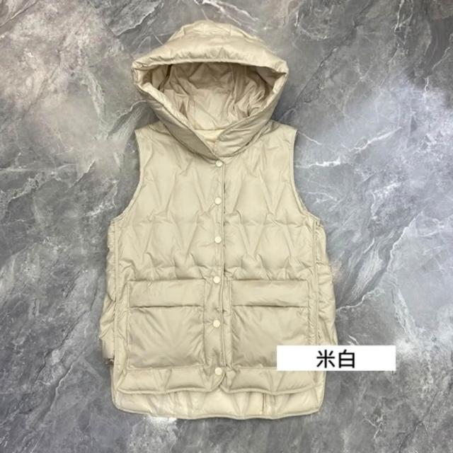【巴黎精品】極速出貨 真90%白鴨絨羽絨背心羽絨衣夾克(保暖連帽馬甲雙面穿輕薄女外套5色p1bl5 2B)