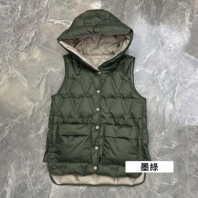 【巴黎精品】極速出貨 真90%白鴨絨羽絨背心羽絨衣夾克(保暖連帽馬甲雙面穿輕薄女外套5色p1bl5 2B)