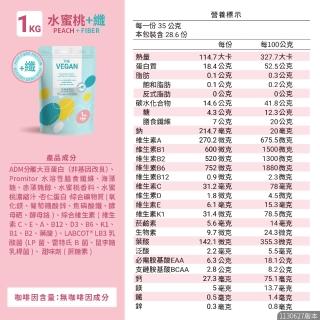 【THE VEGAN 樂維根】高纖植物優蛋白  膳食纖維加量 1KG/袋(飽足感加強 植物蛋白 純素 台灣製造)