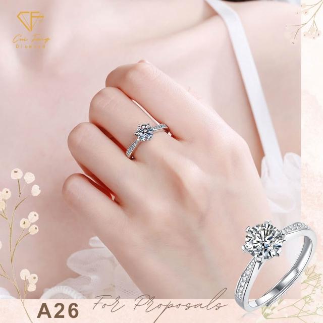 【CF Diamond】2026新品上市｜momo獨家 (生日 禮物 1克拉 項鍊 戒指 耳環 手鍊 莫桑鑽 培育鑽)