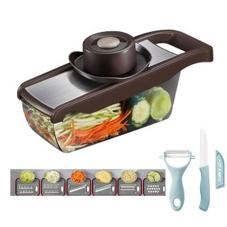 【PUSH!】廚房用品 切菜器 多功能擦絲器  切片機 切絲 薯片 刨絲器廚房不銹鋼(切菜器 D347)