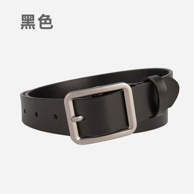 【LEEHER】女生/褲帶/真皮皮帶/中性腰帶/方扣皮帶/銀扣腰帶/韓國皮帶/牛皮皮帶/黑色皮帶/ 