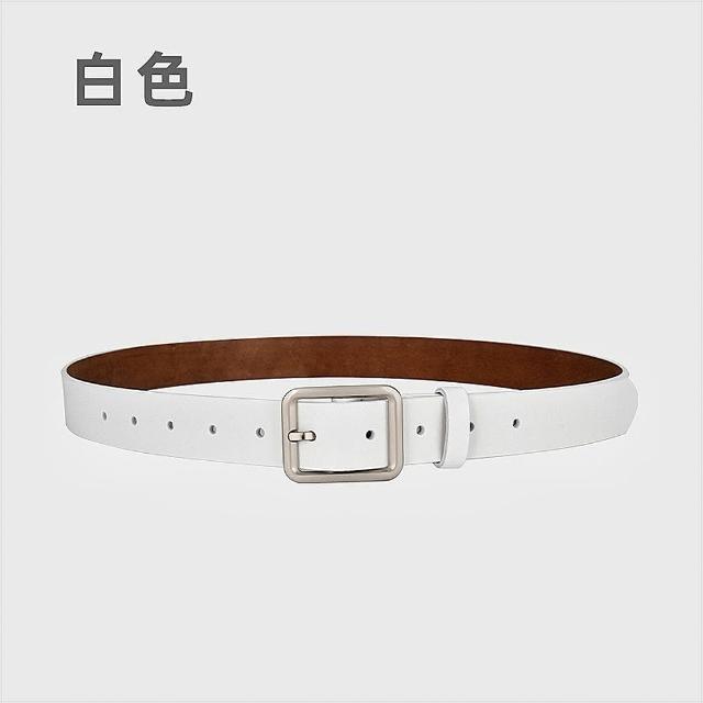 【LEEHER】女生/褲帶/真皮皮帶/中性腰帶/方扣皮帶/銀扣腰帶/韓國皮帶/牛皮皮帶/黑色皮帶/ 