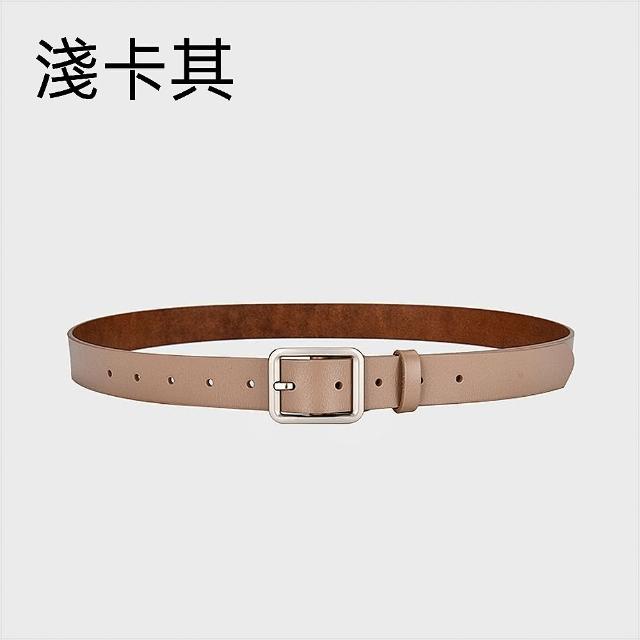 【LEEHER】女生/褲帶/真皮皮帶/中性腰帶/方扣皮帶/銀扣腰帶/韓國皮帶/牛皮皮帶/黑色皮帶/ 