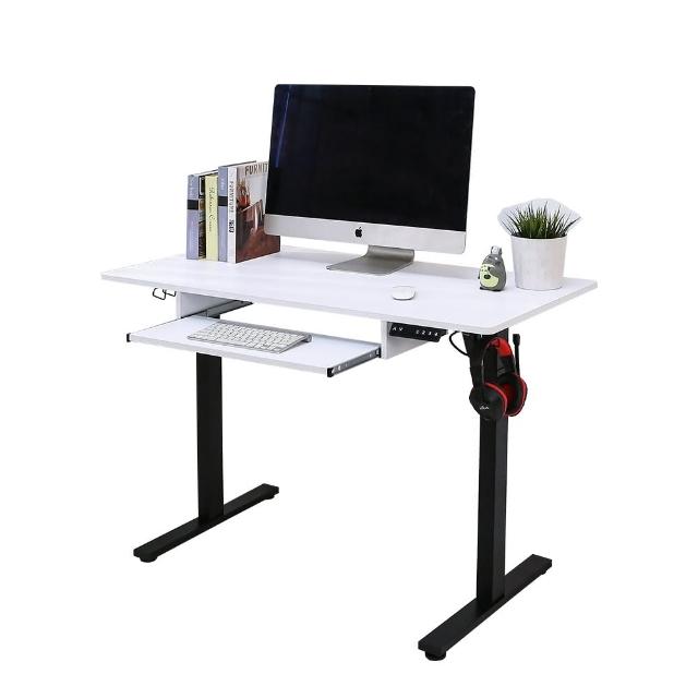 【BuyJM】MIT低甲醛附鍵盤架無段式電動升降桌寬120x60公分(工作桌/書桌/電腦桌/辦公桌/成長桌/站立桌)