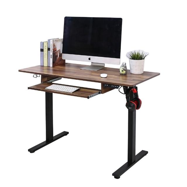 【BuyJM】MIT低甲醛附鍵盤架無段式電動升降桌寬120x60公分(工作桌/書桌/電腦桌/辦公桌/成長桌/站立桌)