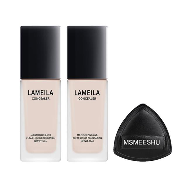 LAMEILA持妝粉底液 30ml 2入+  黑鳳梨粉撲*1